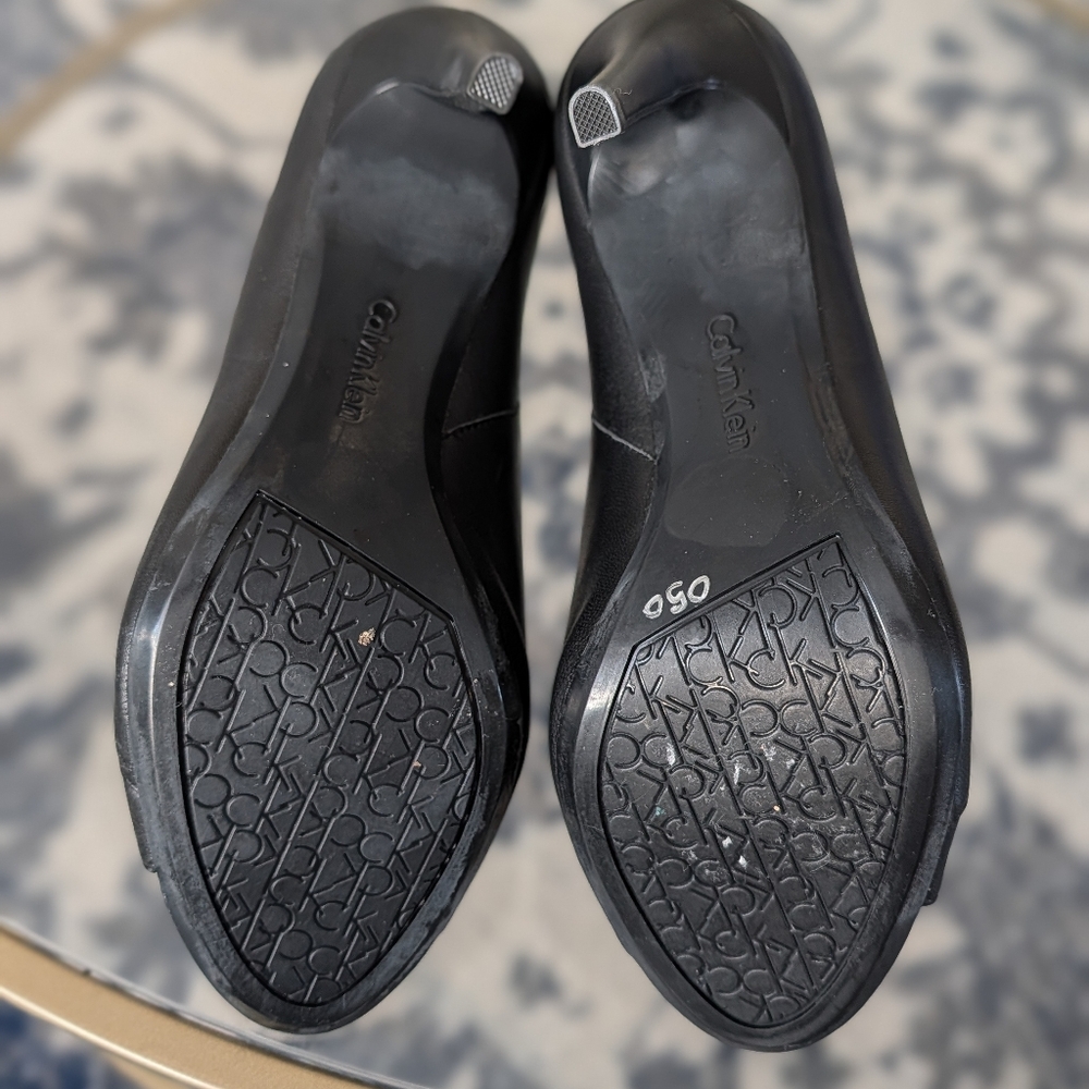Calvin Klein Black Open-Toe Booties Size 8 - Picture 5 of 5